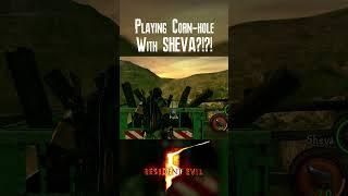 Playing CORNHOLE With Sheva #shorts #funny #re5 #funnymoments #undead #memes #sheva