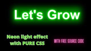 Neon light effect on text by HTML & CSS |  Pure CSS Neon Light Text Effects - Css Text Effects