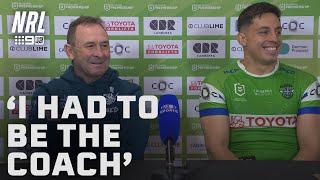 Ricky Stuart was SWEATING over Jed Stuart debut: NRL Presser | NRL on Nine