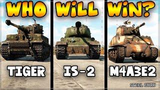 IS-2 VS TigerE VS M4A3E2(76)W Jumbo - WHO WILL WIN? (War Thunder)