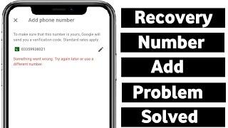 something went wrong try again later or use a different number || recovery number ni lage to kya kre