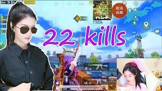 RouRou || 22 Kills Chicken || Pubg Mobile Full Gameplay || Asian Girl Gamer !!!