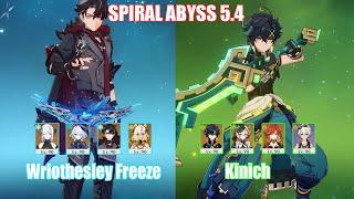 C0 Wriothesley Freeze & C0 Kinich | Spiral Abyss 5.4 | Genshin Impact