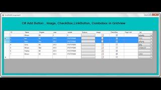 C# Insert Button, Image, CheckBox, ComboBox, TextBox into DataGridView (Manually and Dynamically)
