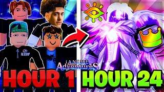 4 NOOBS Spend 24+ HOURS Becoming PROS & I Got LUCKY On Anime Adventures