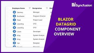 Overview of Blazor DataGrid Component