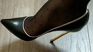 Outstanding & Beautiful stilettos high heels pumps with shiny nylon stockings for womens #viralvidao