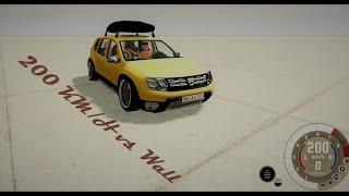 Dacia Duster Renault Duster vs Wall 200 KMH BeamNG Drive