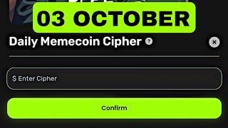 Memes Lab Bot Daily Cipher Today 3 October | Memes Lab Cipher Code Today | Daily Memecoin Cipher