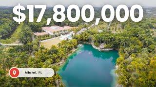 Inside the LARGEST HOME AVAILABLE IN MIAMI! Mega Mansion on 18.5 Acres with Theater & Bowling Alley