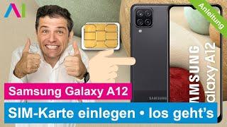 Samsung Galaxy A12 - SIM-Karte einlegen • 🂠 •  •  • Anleitung | Tutorial