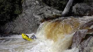 Boofing vertical drops in Packrafts