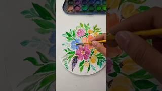 Easy watercolor floral art  #song #trendingart #viral
