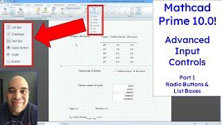 Mathcad Prime 10.0 - Advanced Input Controls - Part 1: Radio Buttons and List Boxes