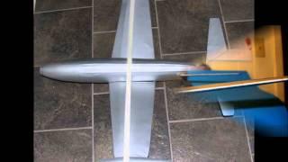 Republic F-84G Thunderjet scratch build of stick and tissue model