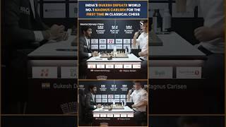 Magnus SLAMS Table as GUKESH Defeats Him for First Time in Classical Chess #shorts