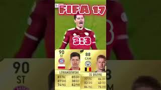 Kevin De Bruyne Vs Lewandowski in every FIFA 22-10 #shorts