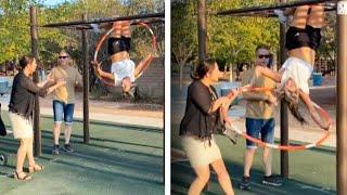 ‘Karen’ Yells at World Hula Hooping Champion on Monkey Bars