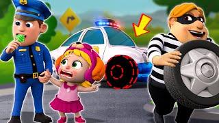 Monster Police Truck Chase Thief ️ | Police Officer Song  | NEW  Funny Nursery Rhymes