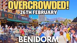 Benidorm - Crowded Market, Busy Levante Beach & Full Bars!