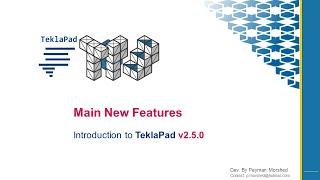 Introduction to TeklaPad v2.5