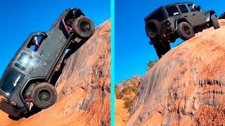 Jeep Wrangler Climbs a Steep Hill