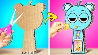 DIY Cardboard SPRUNKI Money Box!  Amazing Paper and Cardboard Crafts You’ll Love!