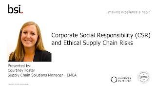 Corporate Social Responsibility and Ethical Risks in the Supply Chain