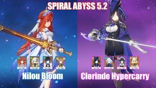 C0 Nilou Bloom & C0 Clorinde Hypercarry | Spiral Abyss 5.2 | Genshin Impact