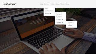 Dropdown menu  | Dropdown menu with submenu using HTML CSS and Bootstrap | Responsive Design