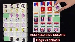 ASMR SEASIDE ESCAPE - Popular games in China Flags vs Animals #mahjong