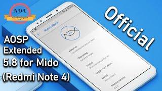 [Official] AOSP Extended 5.8 Update for Redmi Note 4(Mido)- Pure Stock Android