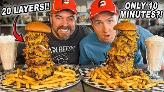 94% of People Fail Area 52’s 20-Patty “Forbidden” Smash Burger Challenge!!