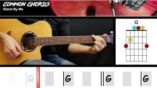 Stand By Me - Ben E King | EASY GUITAR CHORDS | Common Chords