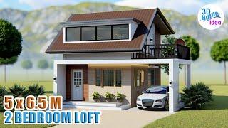 INSPIRING 2 Bedroom Loft type Small House Design Ideas | 5 x 6.5 meters Tiny House