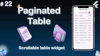 Paginated table | Flutter Data table | Table widget paginated