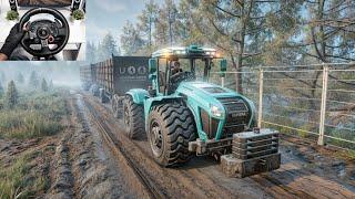 Extreme Logging with Futom 7290RA Tractor | SnowRunner | Season 14 | Logitech G29 Gameplay | #777