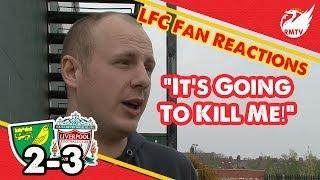 "Stress Is Going to Kill Me!" | Norwich 2-3 Liverpool | LFC Fan Reactions