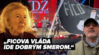 Spievajúci Fico, vtipy aj demonštranti. Startitup navštívil bizarnú oslavu MDŽ Smeru