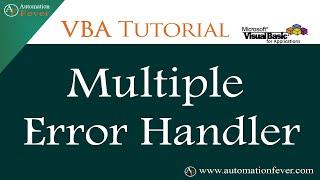 How To Create Multiple Error Handler in VBA | Excel VBA Tutorial in Hindi