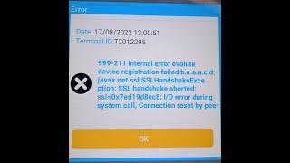 999-211internal error. Evolute device registration failed