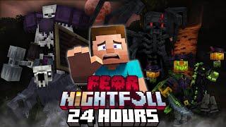 I SURVIVED 24 HOURS IN FEAR NIGHTFALL MINECRAFT | SCARIEST MOD OF 2025!