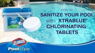 Sanitize Pool Water with XtraBlue® 3” Long-Lasting Chlorinating Tablets:  Clorox® Pool&Spa™