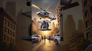 gorilla escape in a city then rescue team rescued him | shorts | cartoon | ai |   #cartoon #shorts