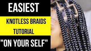 EASIEST DIY knotless box braids on yourself EP.08| Beginner Friendly Tutorial. #knotless box braids