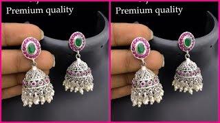 Latest silver jhumkas buy online || with price silver earrings