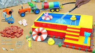 DIY science project to build a modern brick swimming pool for a farmer
