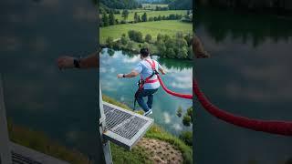 Epic Bungee Jump Into a Stunning Natural Hole!#jump #fly #video #viral #bungee