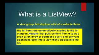 ListView Tutorial for Android Studio - Basic