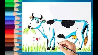 How to draw a picture of a cow/Как нарисовать корову/Sigir rasmini qanday chiziladi